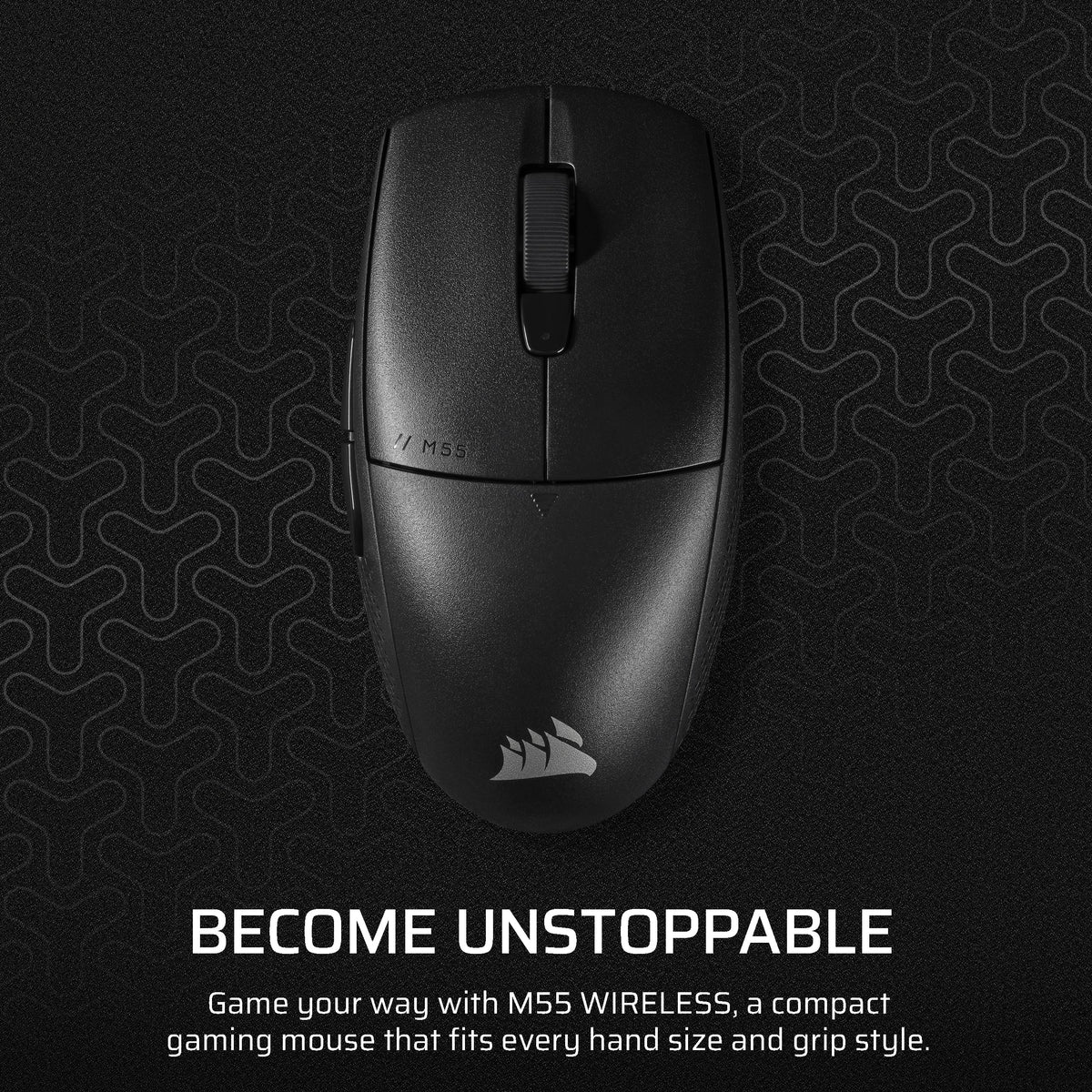 CORSAIR - M55 Wireless FPS Optical Gaming Ambidextrous Mouse with Slipstream Technology - Wireless - Black