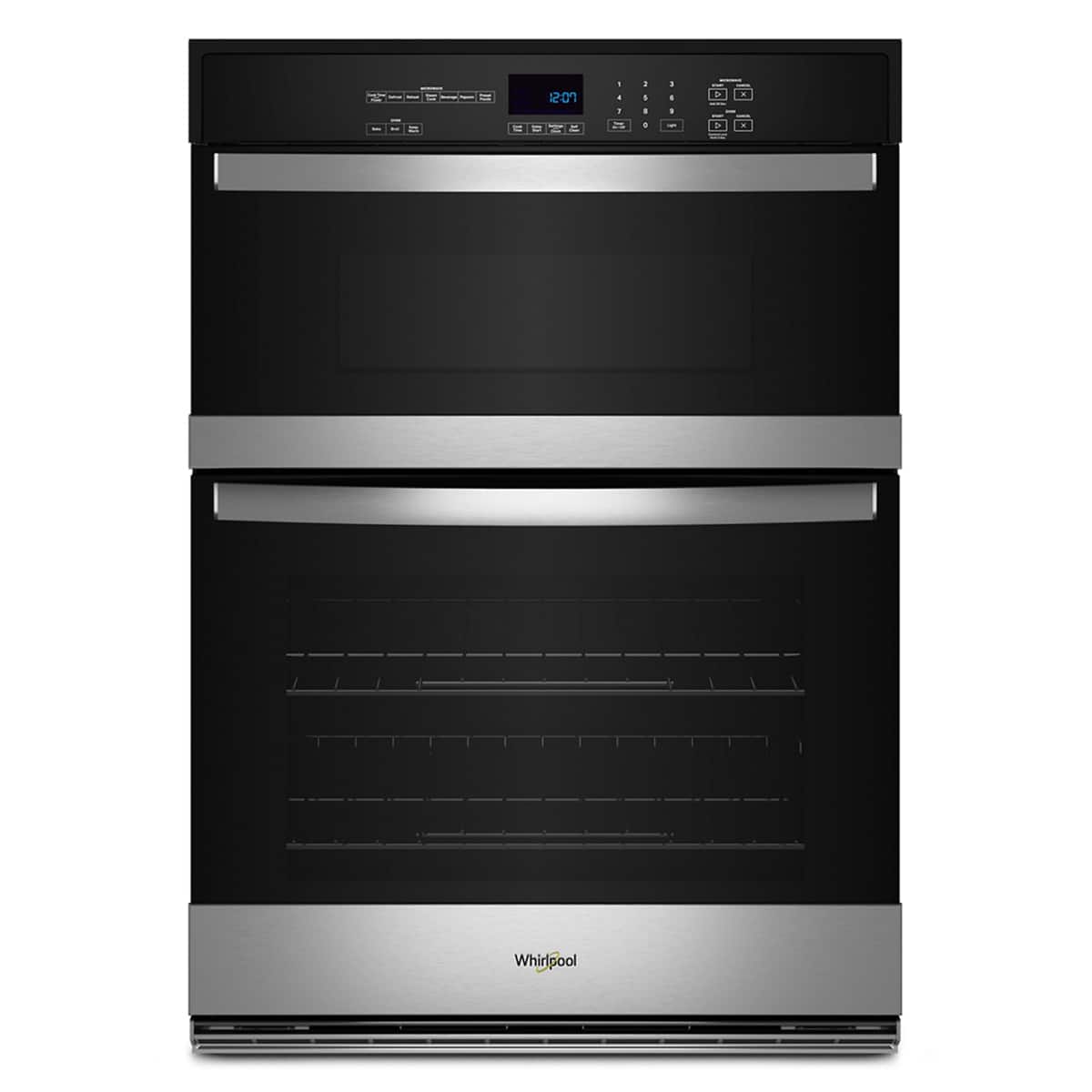 Whirlpool - 6.4 Total Cu. Ft. Combo Self-Cleaning Wall Oven - Stainless Steel