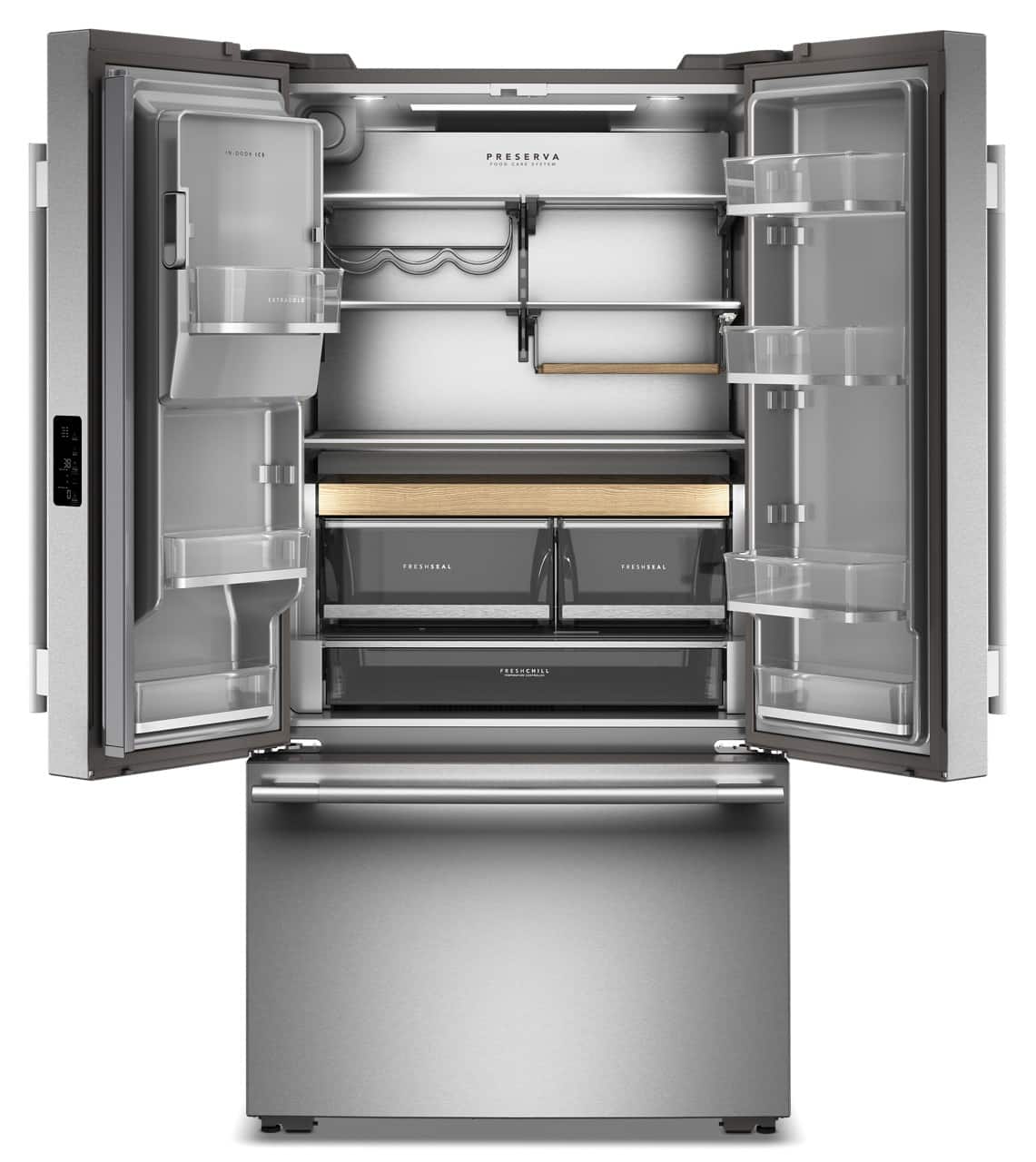KitchenAid - 36 in. Wide 23.9 cu. ft. French Door Refrigerator with External Water Dispenser - Stainless Steel