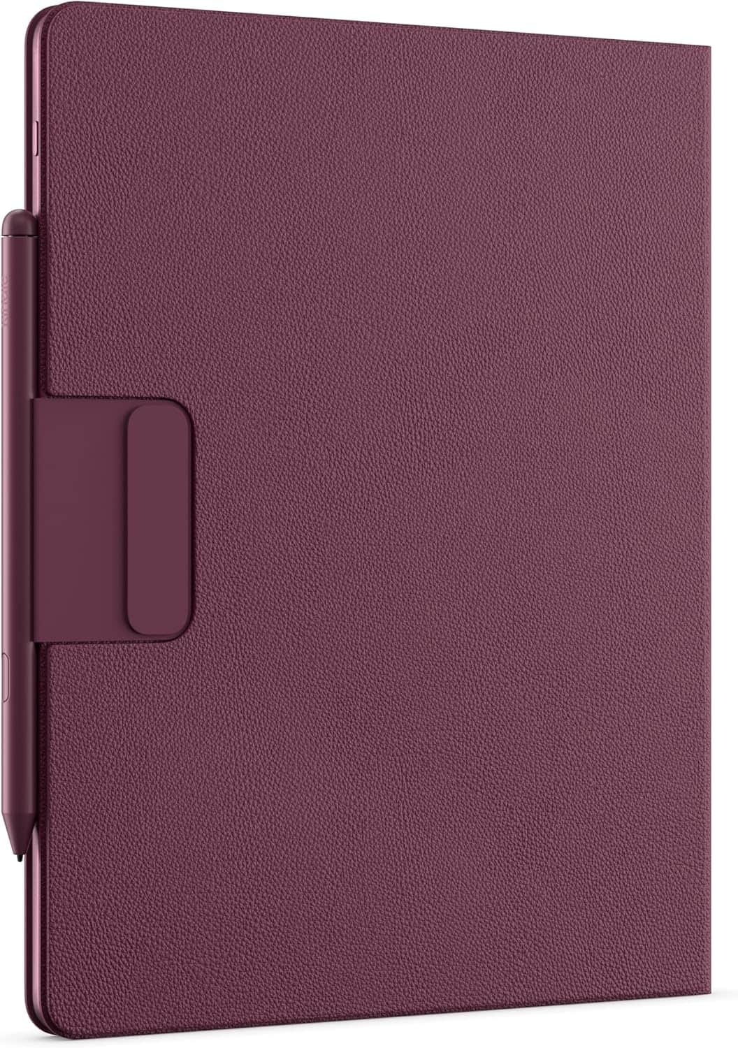 Amazon - Kindle Scribe Executive Folio Cover with Magnetic Attach, Sleek Protective Case - Premium Leather - Fig