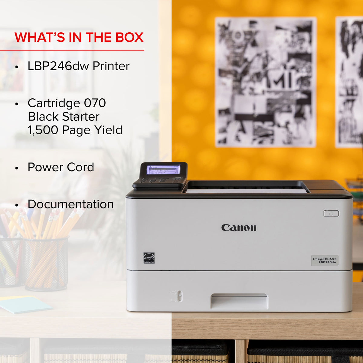 Canon - imageCLASS LBP246dw Wireless Black-and-White Laser Printer - White