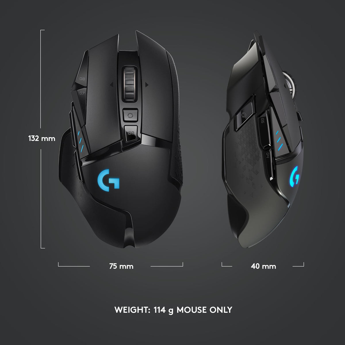 Logitech - G502 Lightspeed Wireless Optical Gaming Mouse with RGB Lighting - Wireless - Black