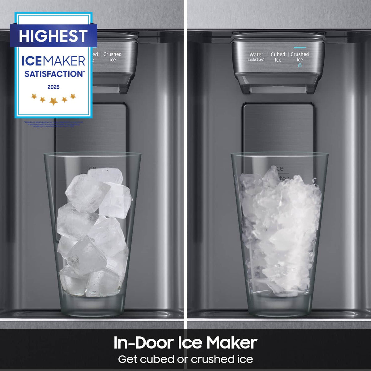 Samsung - 36 in. Wide 22 cu. ft. Side-by-Side Counter Depth Smart Refrigerator with All-Around Cooling - Stainless Steel