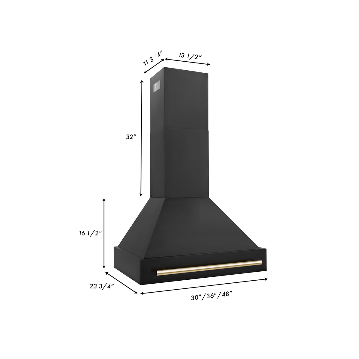 ZLINE - 30 inches - Externally Vented - Wall Range Hood - Black Stainless Steel
