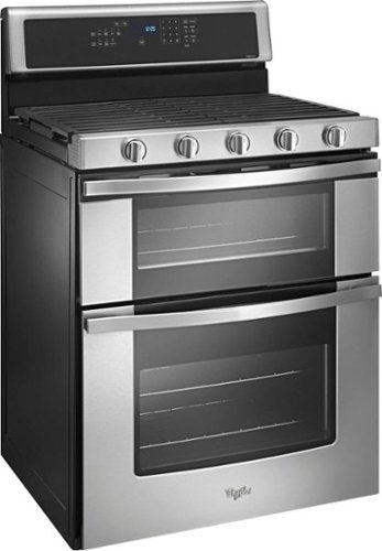 Whirlpool - 30 in. Wide 5 burners 6.0 cu. ft. Self-Cleaning Freestanding Double Oven Gas Convection Range - Stainless Steel