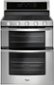 Whirlpool - 30 in. Wide 5 burners 6.0 cu. ft. Self-Cleaning Freestanding Double Oven Gas Convection Range - Stainless Steel