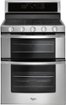 Whirlpool - 30 in. Wide 5 burners 6.0 cu. ft. Self-Cleaning Freestanding Double Oven Gas Convection Range - Stainless Steel