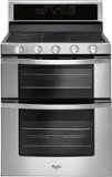 Whirlpool - 30 in. Wide 5 burners 6.0 cu. ft. Self-Cleaning Freestanding Double Oven Gas Convection Range - Stainless Steel