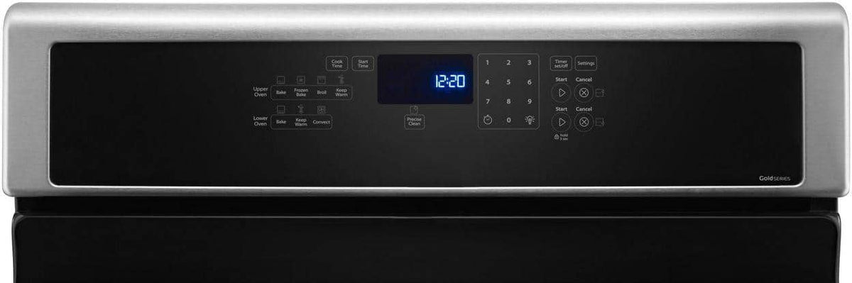 Whirlpool - 30 in. Wide 5 burners 6.0 cu. ft. Self-Cleaning Freestanding Double Oven Gas Convection Range - Stainless Steel
