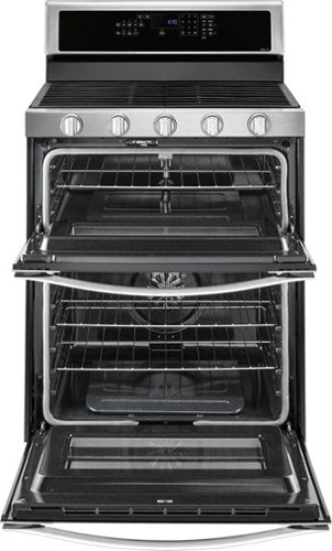 Whirlpool - 30 in. Wide 5 burners 6.0 cu. ft. Self-Cleaning Freestanding Double Oven Gas Convection Range - Stainless Steel