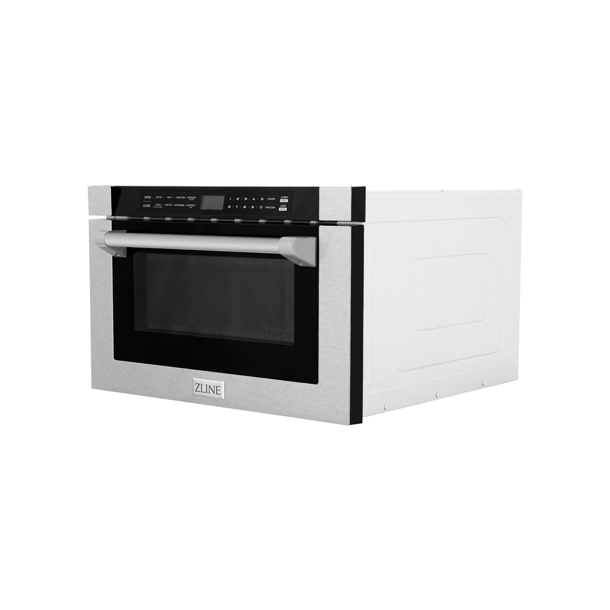 ZLINE - 24 in. 1.2 cu. ft. Built-in Microwave Drawer with Sensor Cooking and Traditional Handle - Satin Stainless Steel