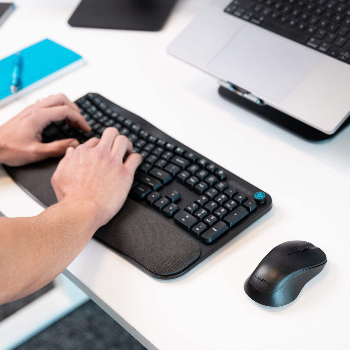 JLab - Flow Bundle Multi-device Wireless Ergonomic Keyboard and Mouse Set - Black