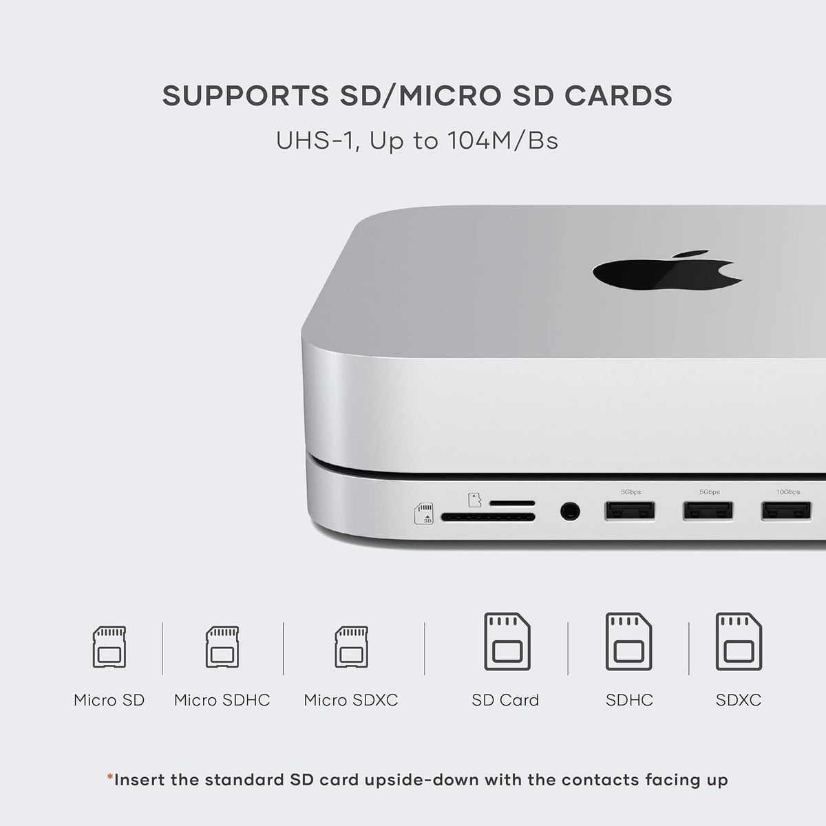 Satechi - Stand & Hub For Mac Mini / Studio With NVMe SSD Enclosure - Silver