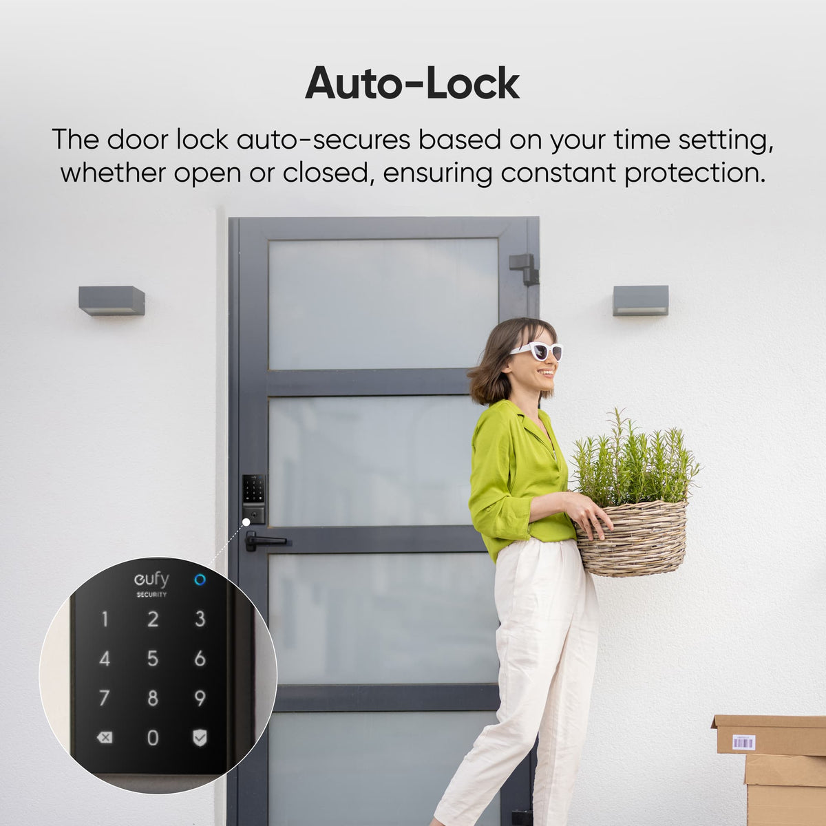 Smart Lock C210 WiFi Replacement Deadbolt Unlock with eufy App, Keypad, Smart Devices - Black