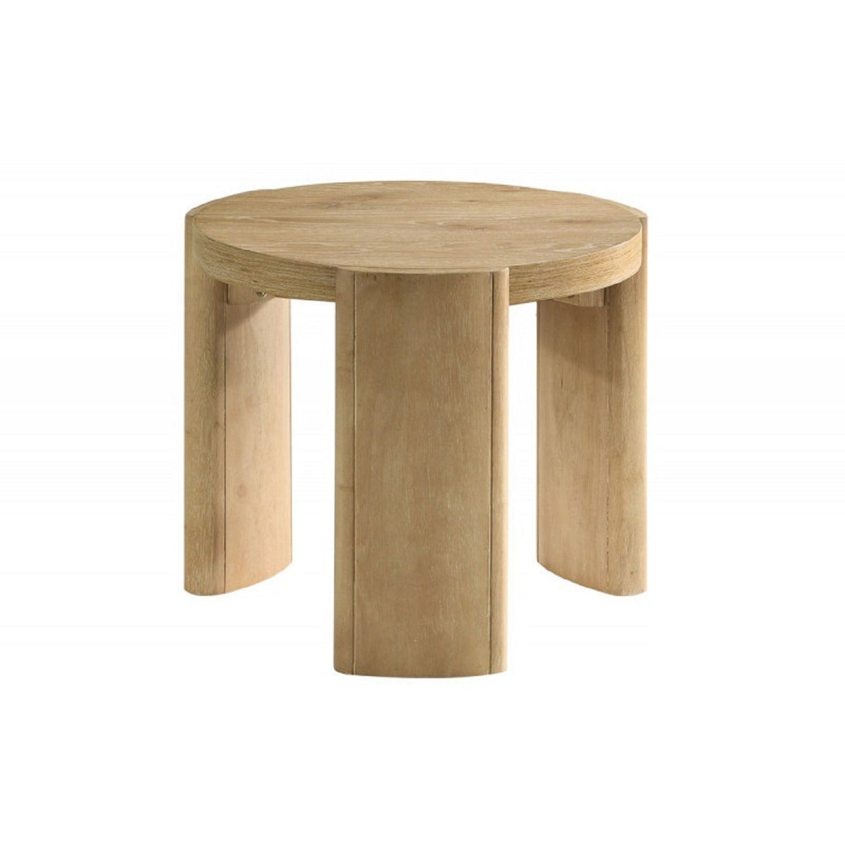 Mesa auxiliar redonda Kepler Drift de 21", mesa lateral de sofá de 1 pieza para sala de estar con patas curvas - Madera a la deriva