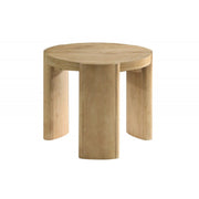 Mesa auxiliar redonda Kepler Drift de 21", mesa lateral de sofá de 1 pieza para sala de estar con patas curvas - Madera a la deriva