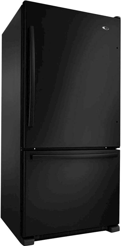 Amana - 33 in. Wide 22.1 cu. ft. Bottom-Freezer Refrigerator - Black