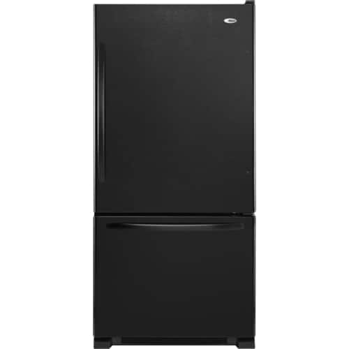 Amana - 33 in. Wide 22.1 cu. ft. Bottom-Freezer Refrigerator - Black
