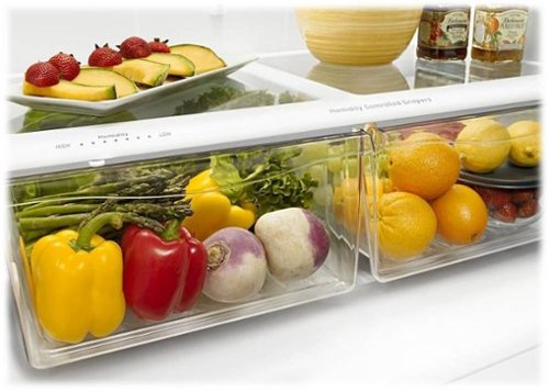 Amana - 33 in. Wide 22.1 cu. ft. Bottom-Freezer Refrigerator - Black