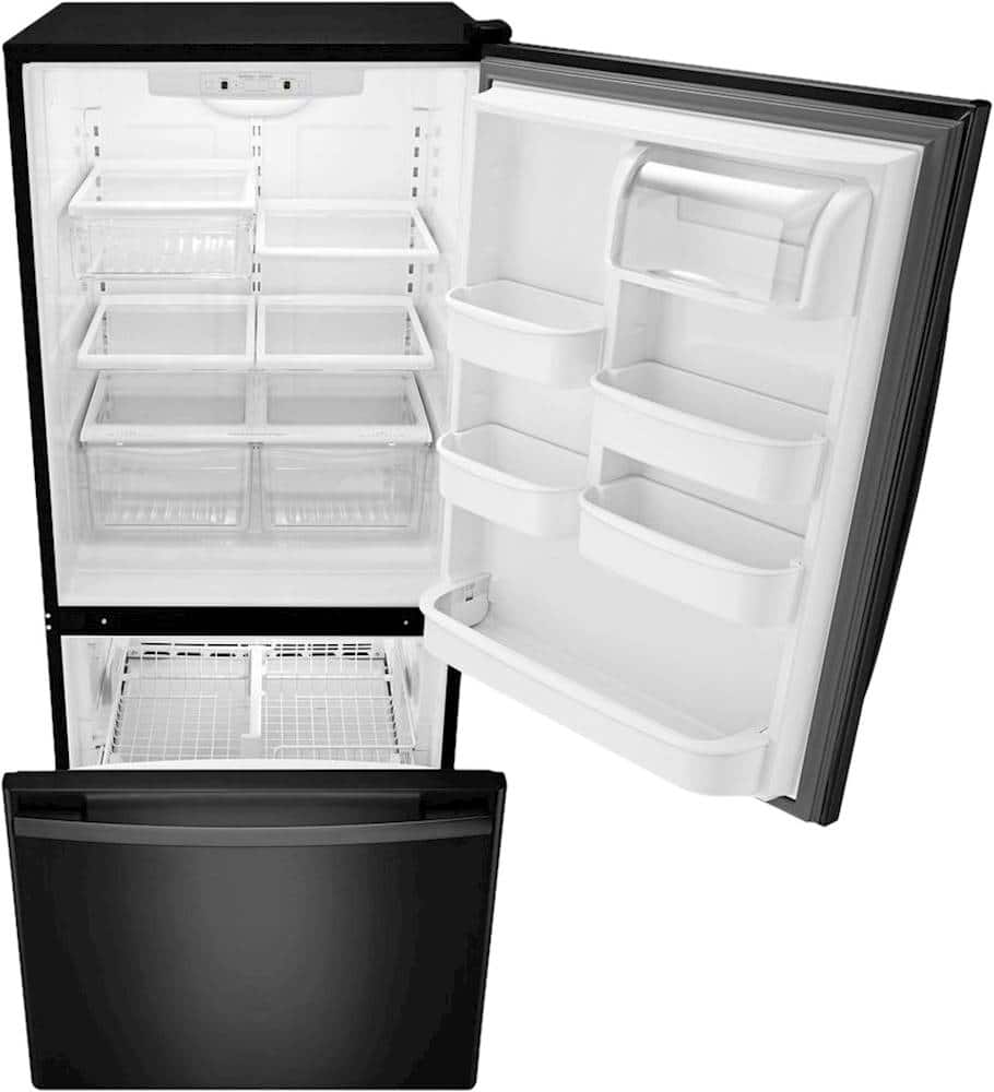 Amana - 30 in. Wide 18.5 cu. ft. Bottom-Freezer Refrigerator - Black