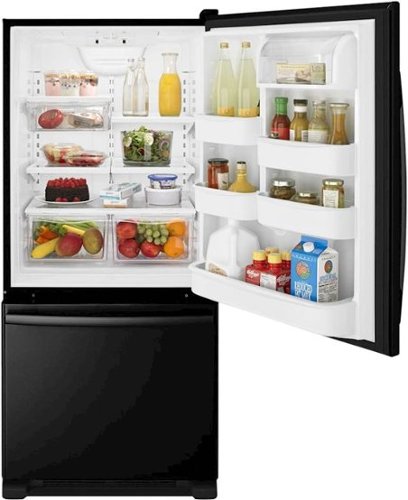 Amana - 30 in. Wide 18.5 cu. ft. Bottom-Freezer Refrigerator - Black