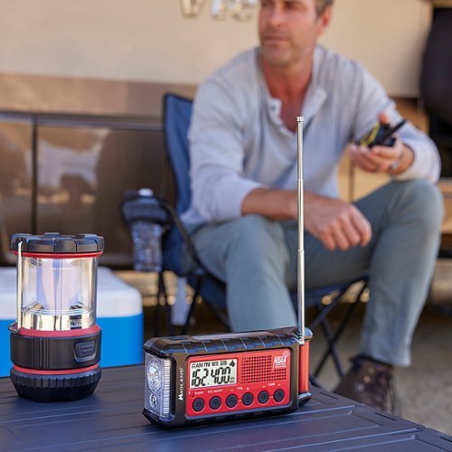 Midland - E+READY Emergency Crank Weather Alert Radio - Black/Red