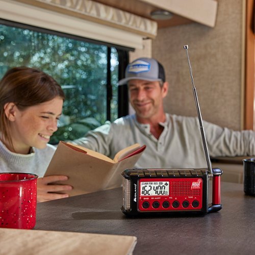 Midland - E+READY Emergency Crank Weather Alert Radio - Black/Red