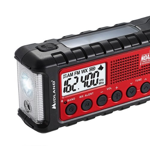 Midland - E+READY Emergency Crank Weather Alert Radio - Black/Red