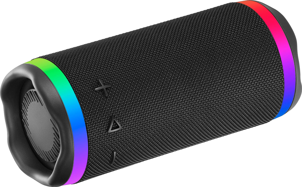Insignia™ - Medium Waterproof Bluetooth Speaker with LED Lighting - Black