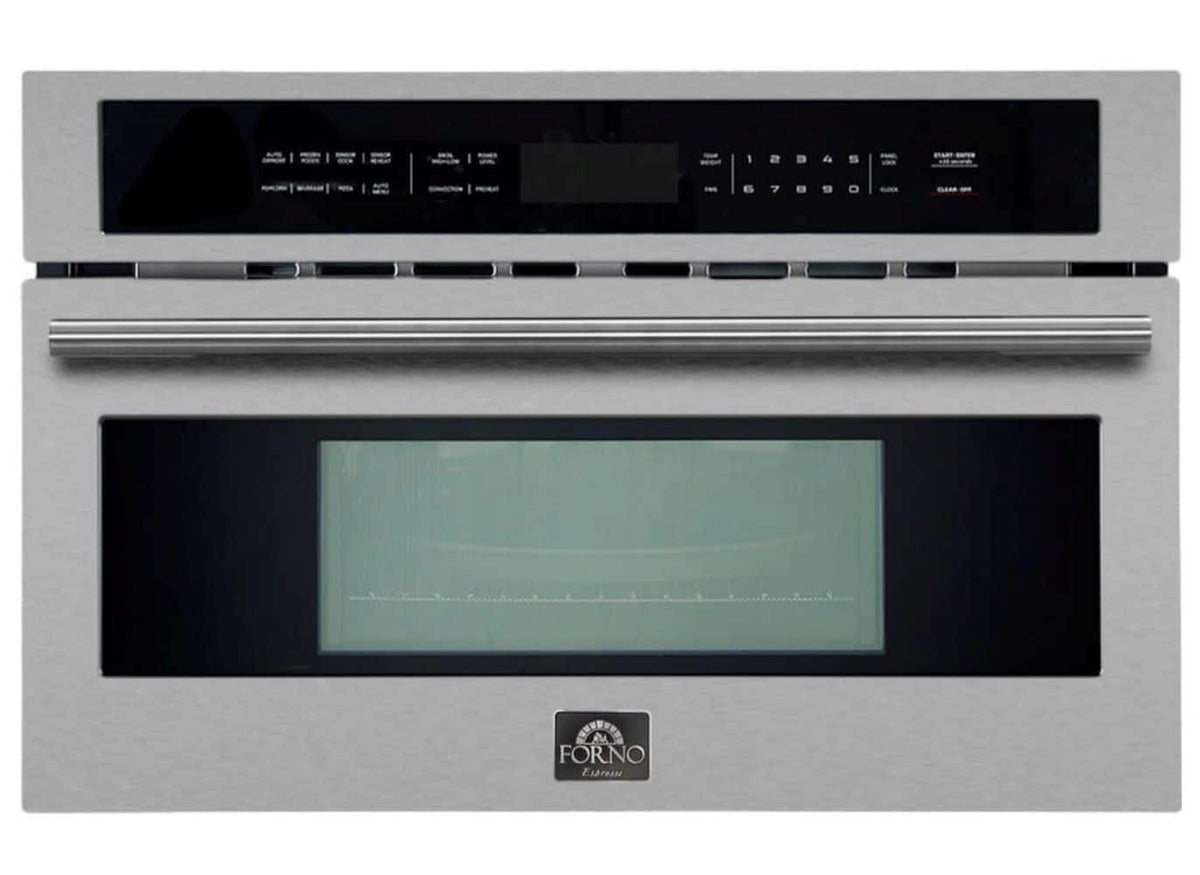 Forno Appliances - Oliena Espresso 1.6 cu. ft. Compact Convection Oven and 1000W Microwave Combo - Silver