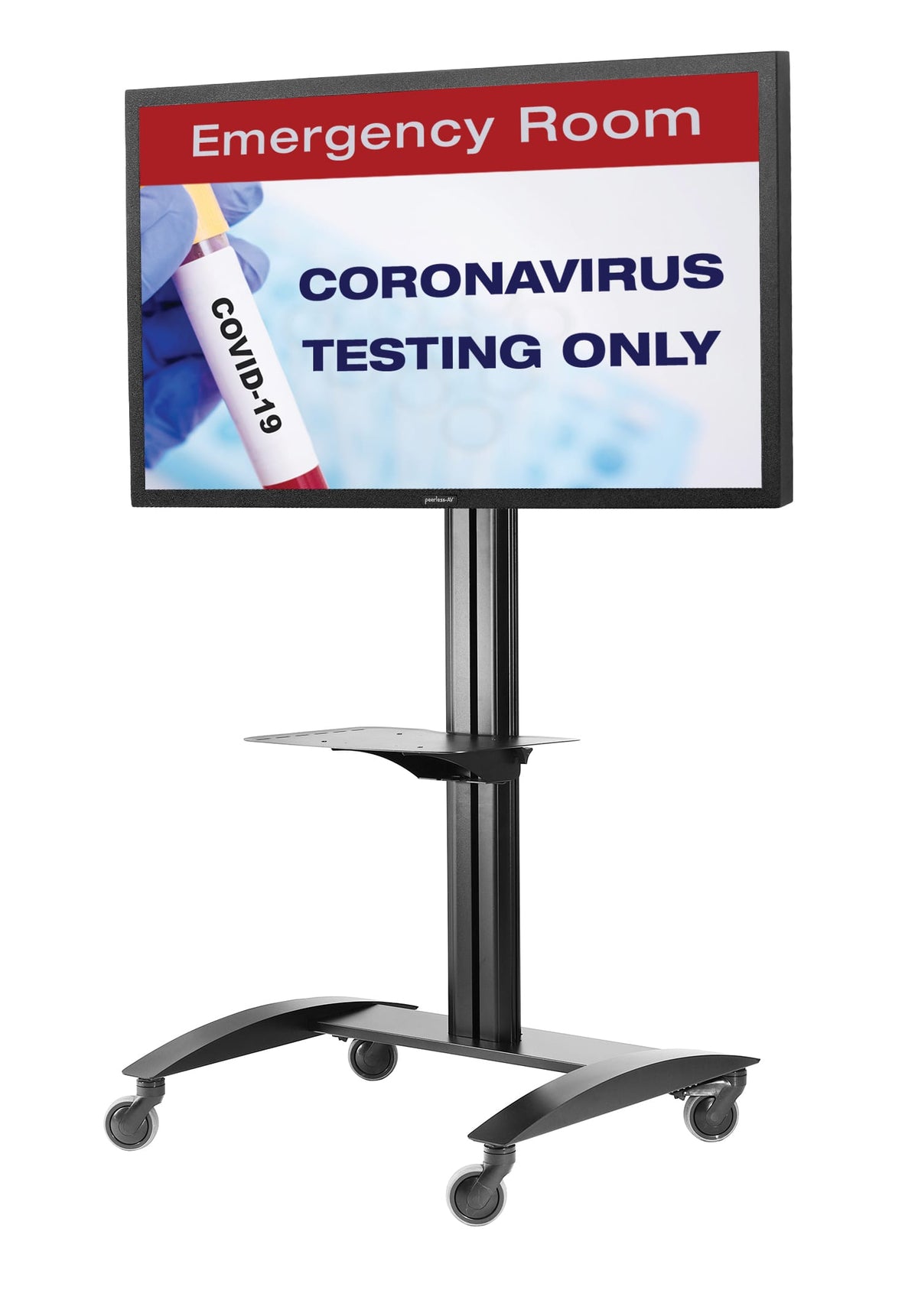 Peerless-AV - SmartMount Flat Panel Cart For 32" to 75" displays - Black