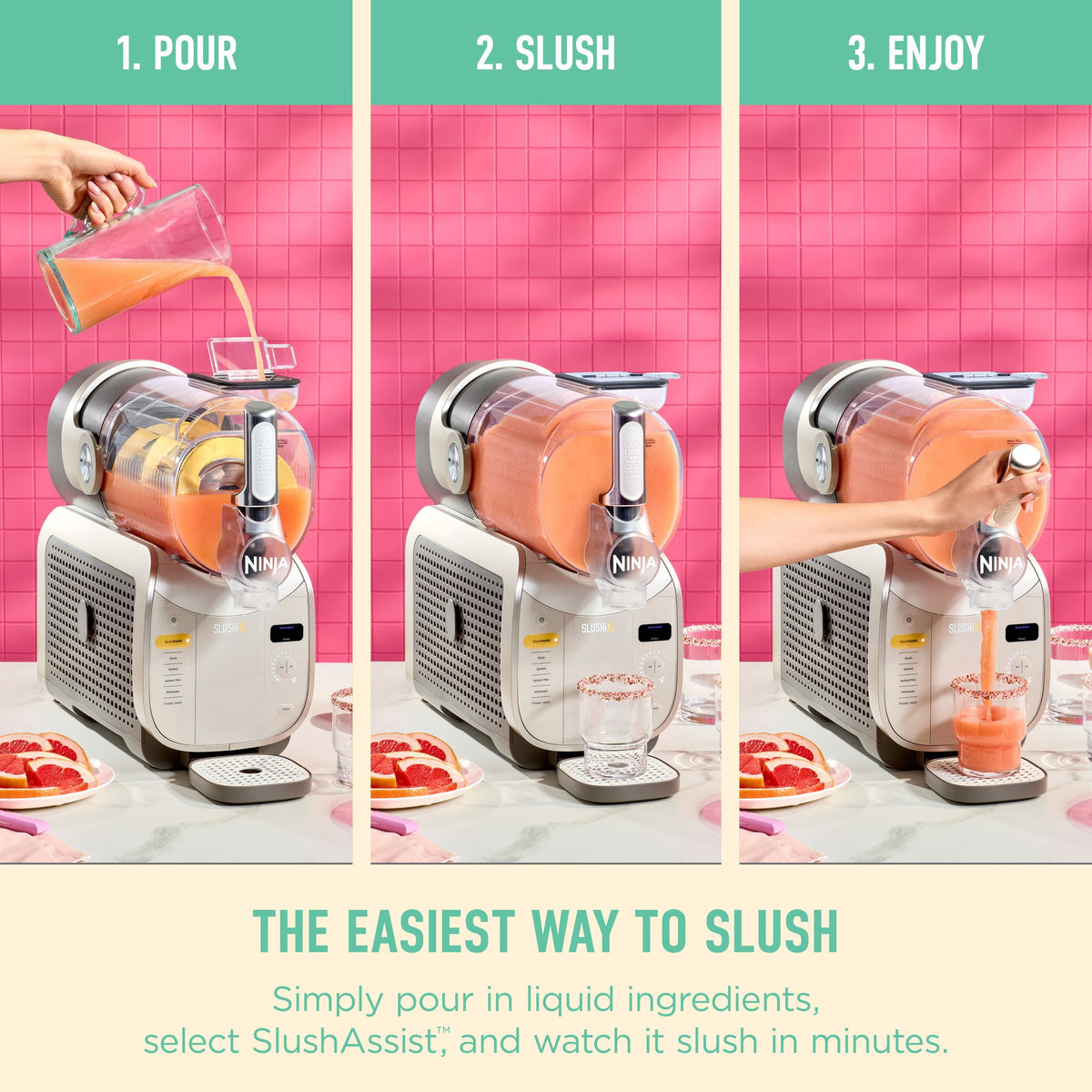 Ninja - SLUSHi® XL Smart Frozen Drink Maker, 128 oz - Crema