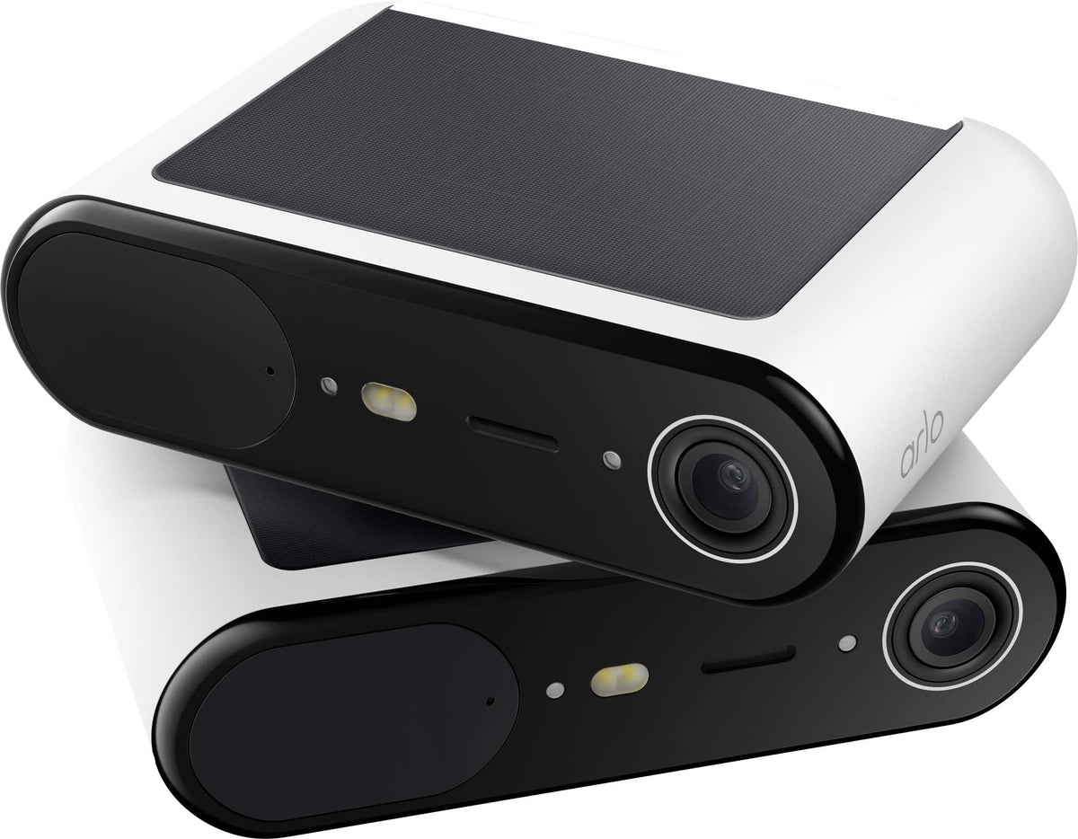 Arlo - Essential Solar Security Camera 2K - Wireless, Solar Powered, 2-Cam - White