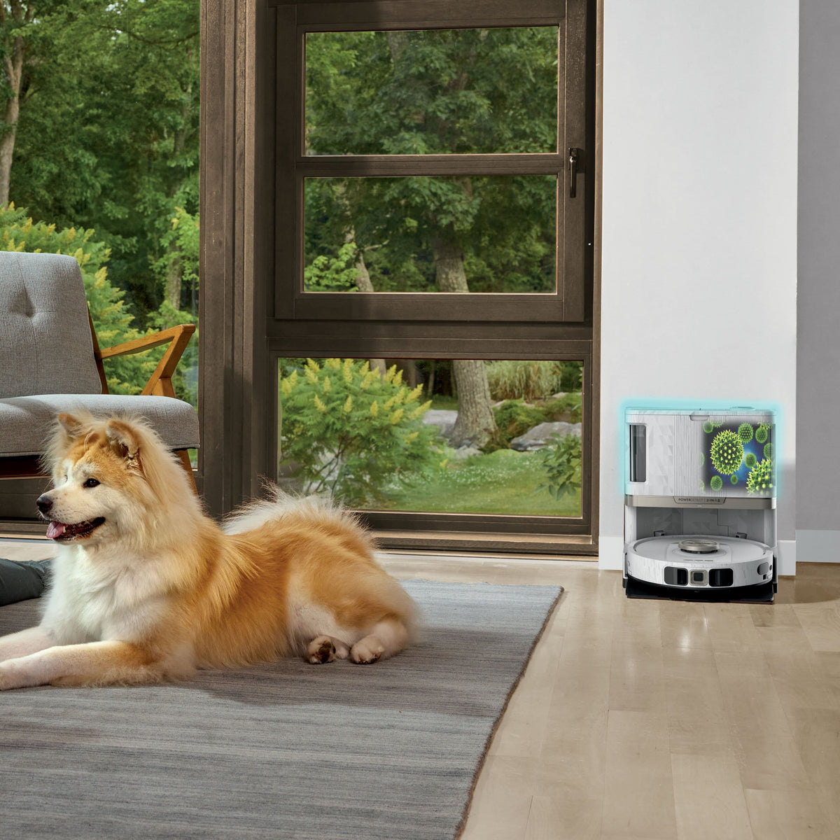 Shark - PowerDetect 2-in-1 Robot Vacuum and Mop with NeverTouch Pro Base - White