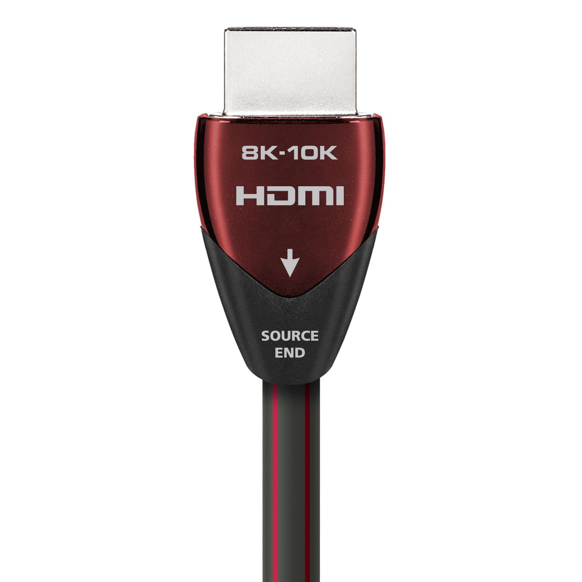 AudioQuest - Cherry Cola 48 49.2' 4K-8K-10K 48Gbps In-Wall Rated HDMI Cable - Gray with Red Stripes
