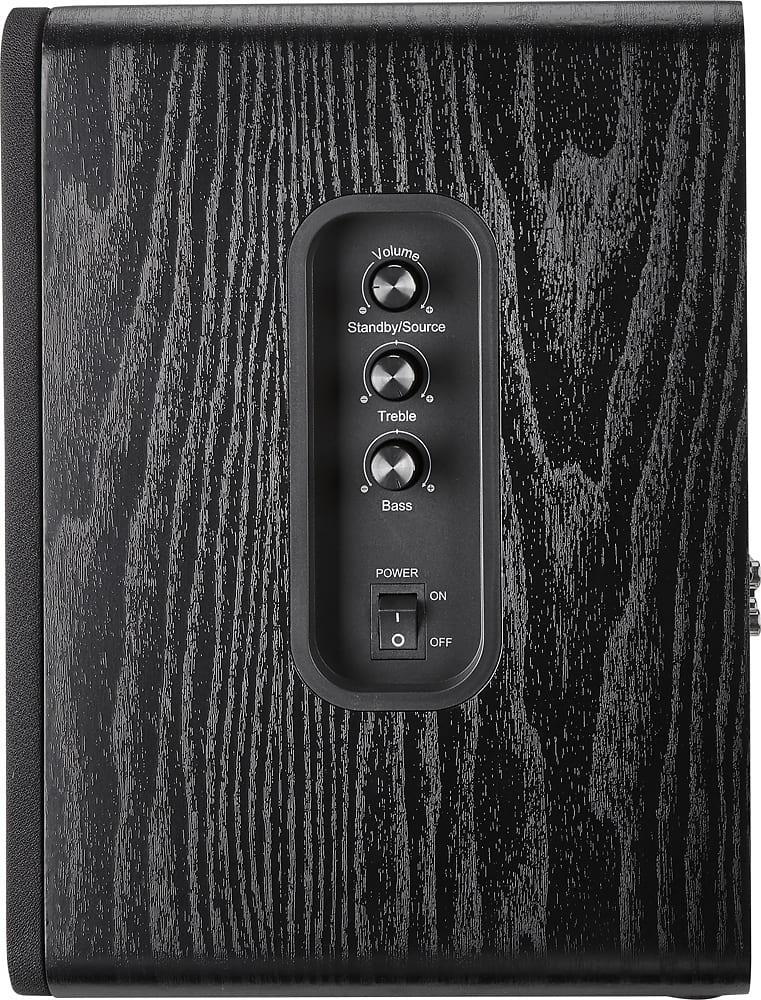 Insignia™ - 25w (per speaker, 50w total) Bluetooth Bookshelf Speakers - Black