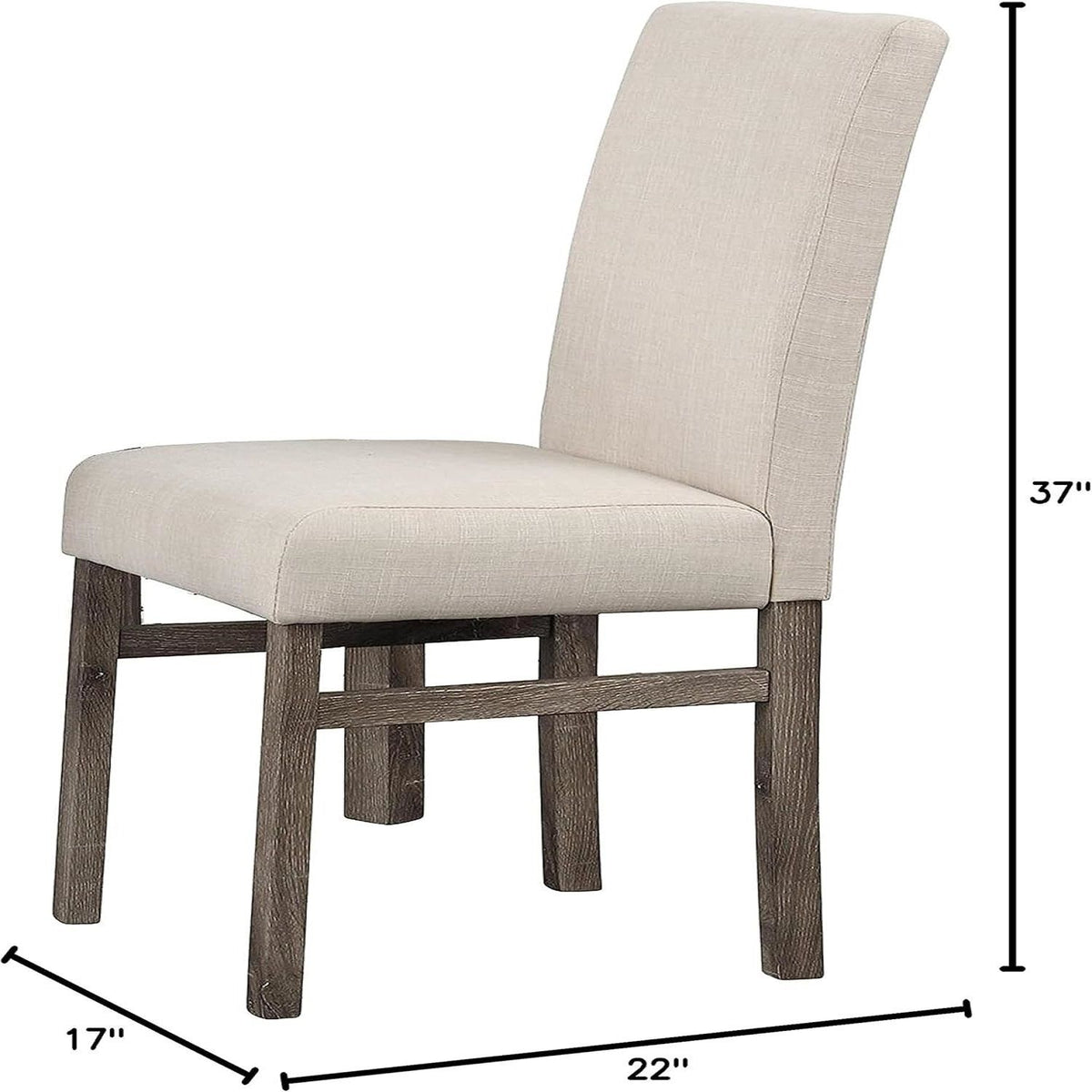 Silla de comedor tapizada de transición para cocina (juego de 2)