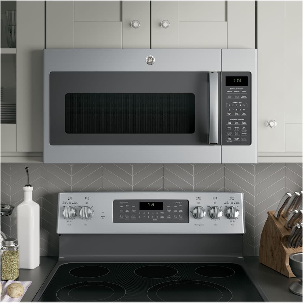 GE - 1.9 Cu. Ft. Over-the-Range Microwave with Sensor Cooking and Steam Cleaning - Stainless Steel