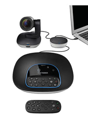 Logitech - GROUP Videoconferencing System for Mid to Large-sized Meeting Rooms - Black