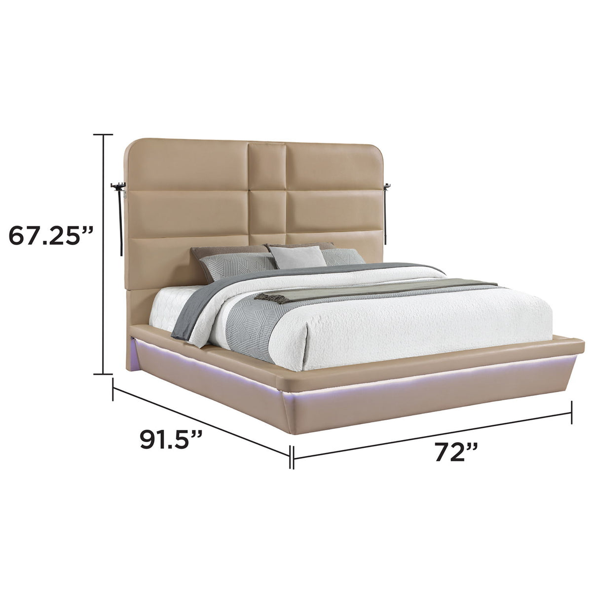 Futura - Cama tapizada con cabecero alto