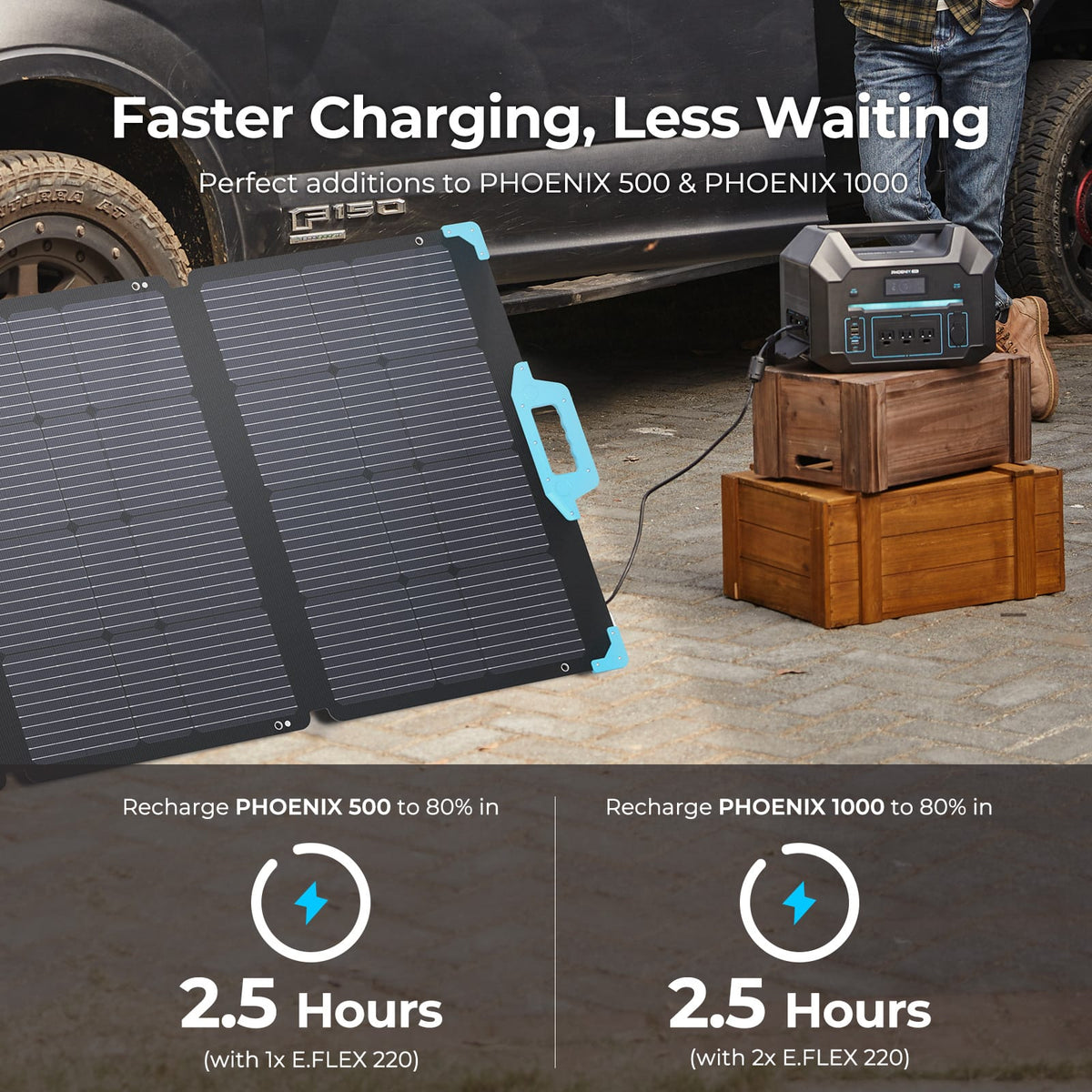 Renogy - 220 Watt Portable Solar Panel - Black