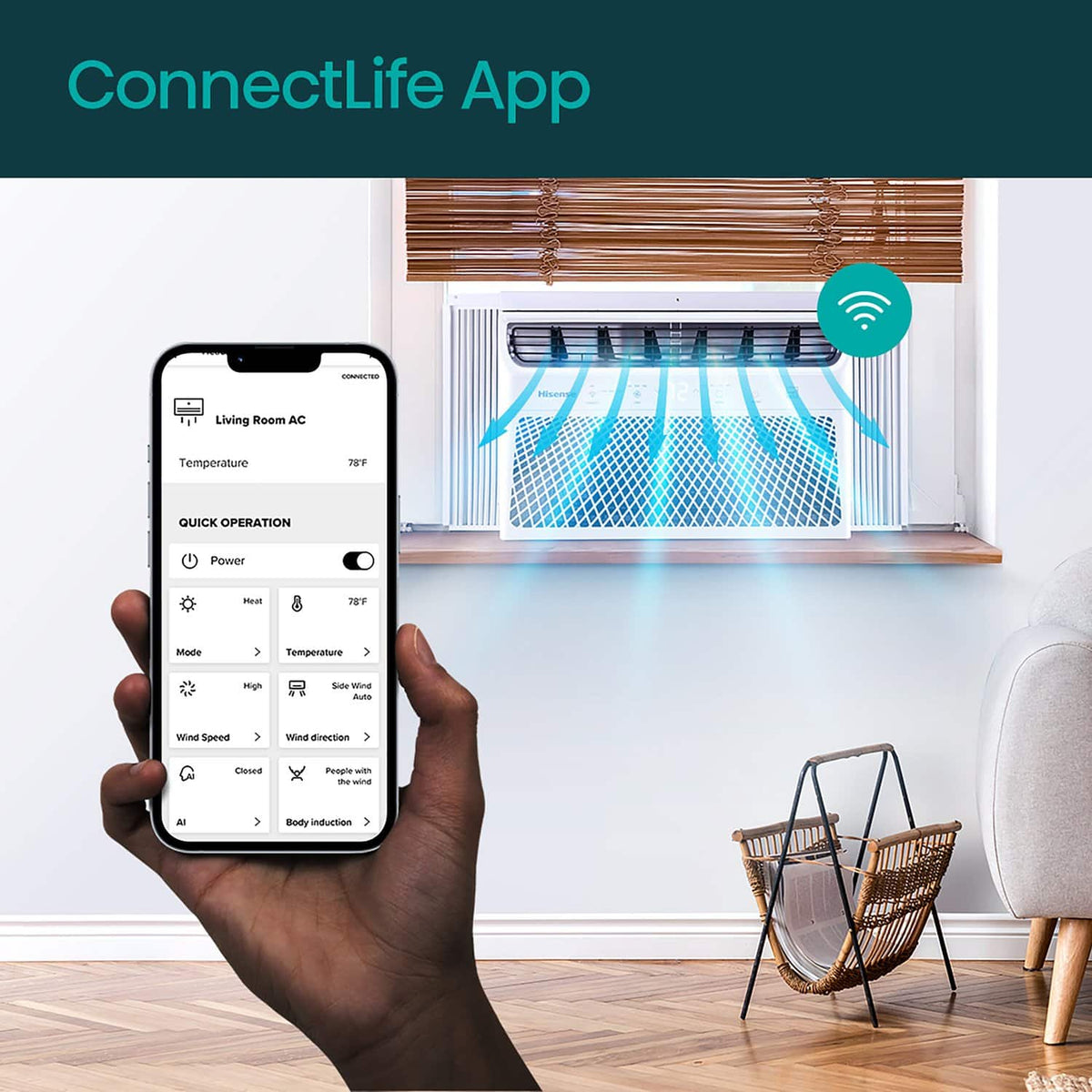 Hisense - 10,000 BTU Window Air Conditioner with Inverter Technology & ConnectLife App 450 Sq. Ft. with Remote - White