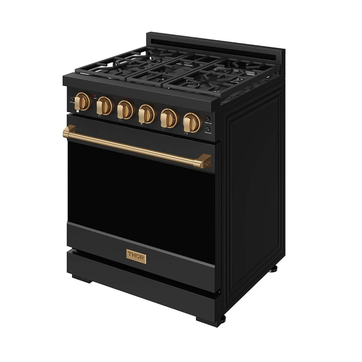 Gordon Ramsay Series by Thor Kitchen 4.55 Cu. Ft Freestanding Liquid Propane Gas Range with Bronze Hardware - Black