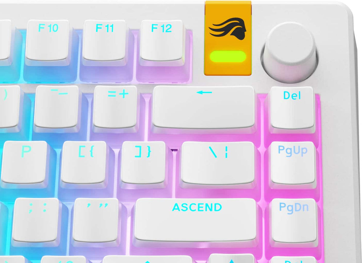 Glorious - Aura V3 Pudding-Style Universal Keycaps for 100% 85% 80% TKL 60% Compact 75% Mechanical Keyboards - White