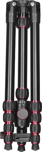 Sunpak - TravelLite Pro Reverse Folding 63" Tripod - Black/Red Accents