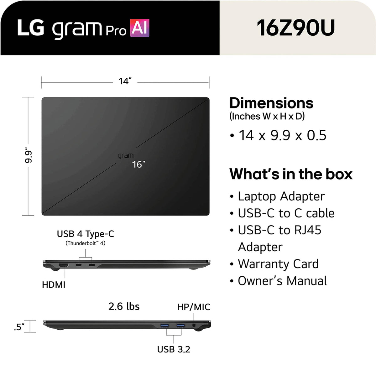 LG - gram Pro 16" 120Hz 3K OLED Laptop Intel Core Ultra X7 Processor 358H with 32GB RAM - 1TB SSD - Copilot + PC - Aerominum Black