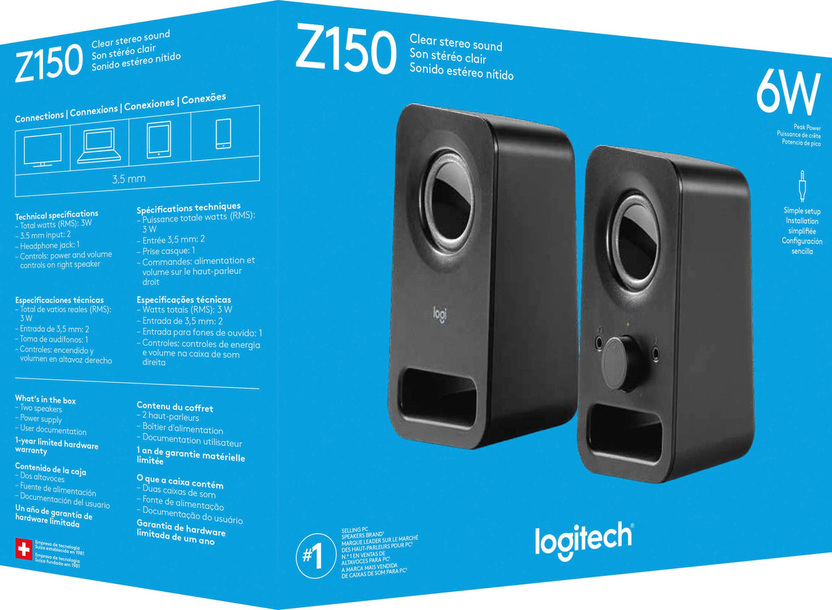 Logitech - z150 2.0 Multimedia Speakers (2-Piece) - Black