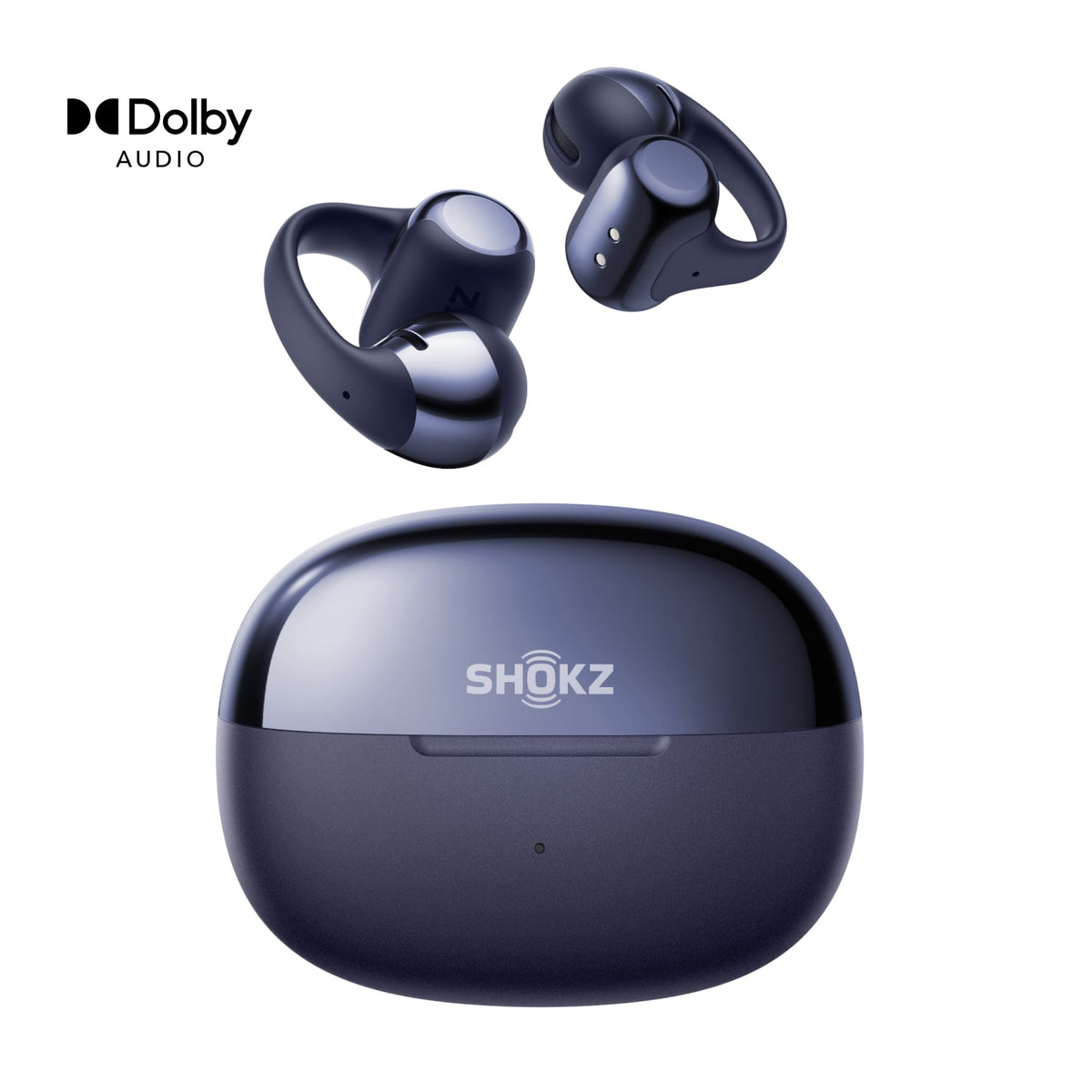 Shokz - OpenDots ONE Open-Ear Clip-On True Wireless Bluetooth Earbuds - Midnight Blue