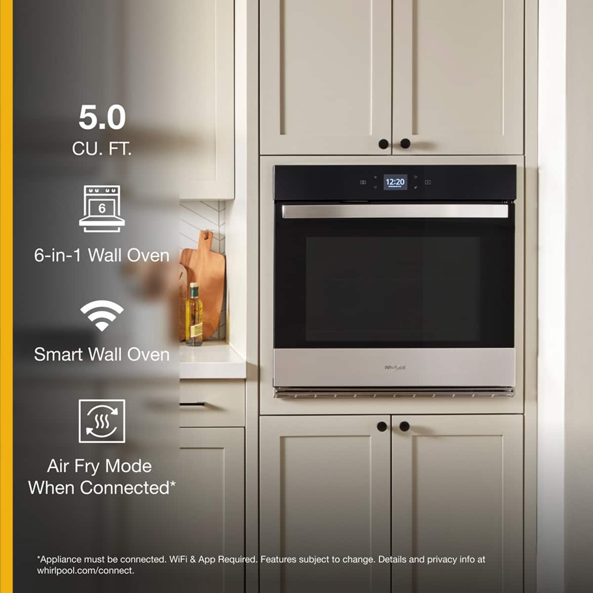 Whirlpool - 30" Built-In Single Electric Convection Wall Oven with Air Fry When Connected - Stainless Steel