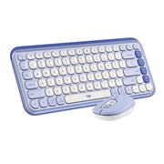 Logitech - POP ICON COMBO Compact TKL Wireless Bluetooth Keyboard and Mouse Bundle with Programmable Quiet Keys and Buttons - Lilac & Off-White